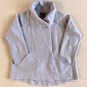 Eileen Fisher Blue Boiled Wool Jacket - Petite